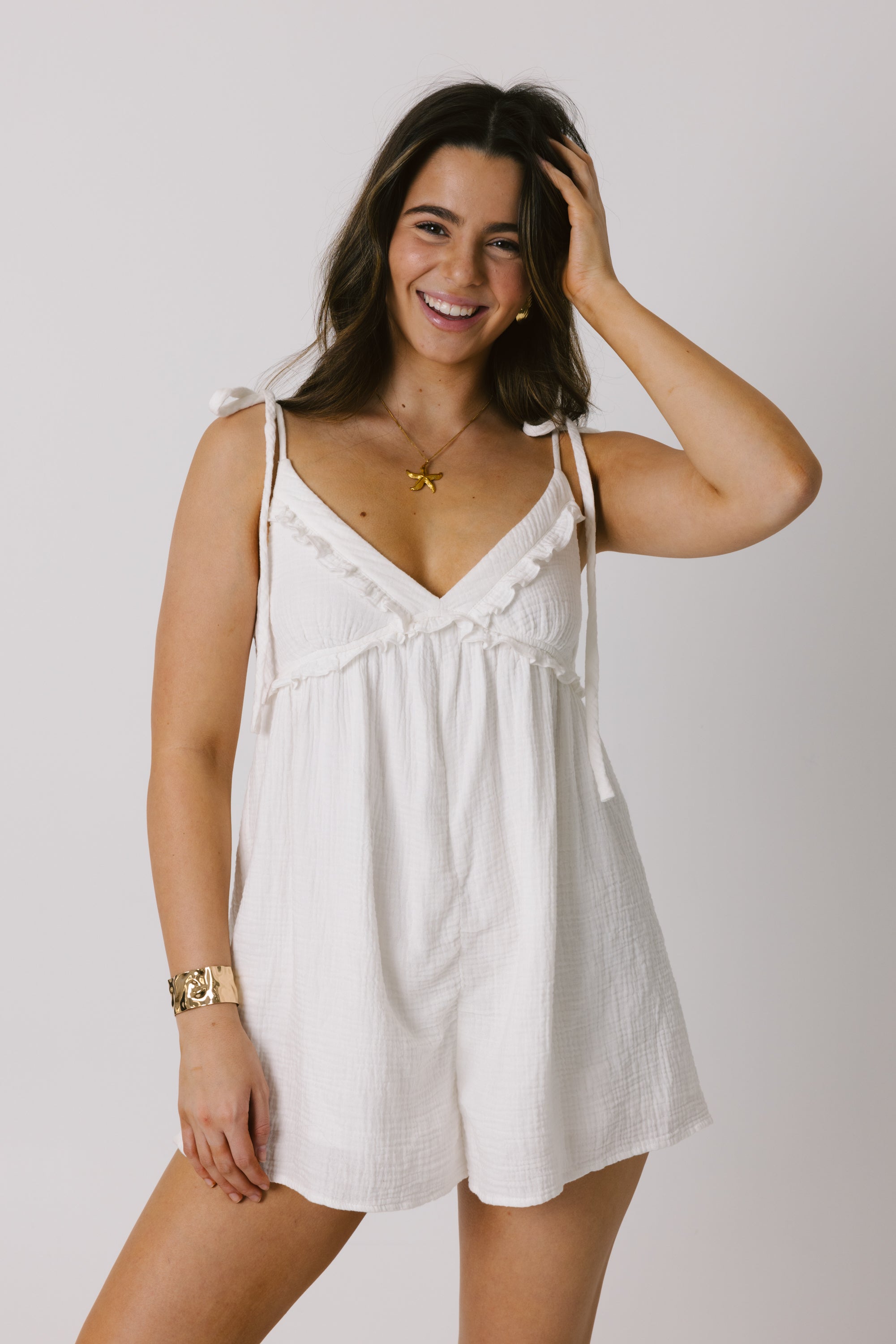 Bria Romper in White