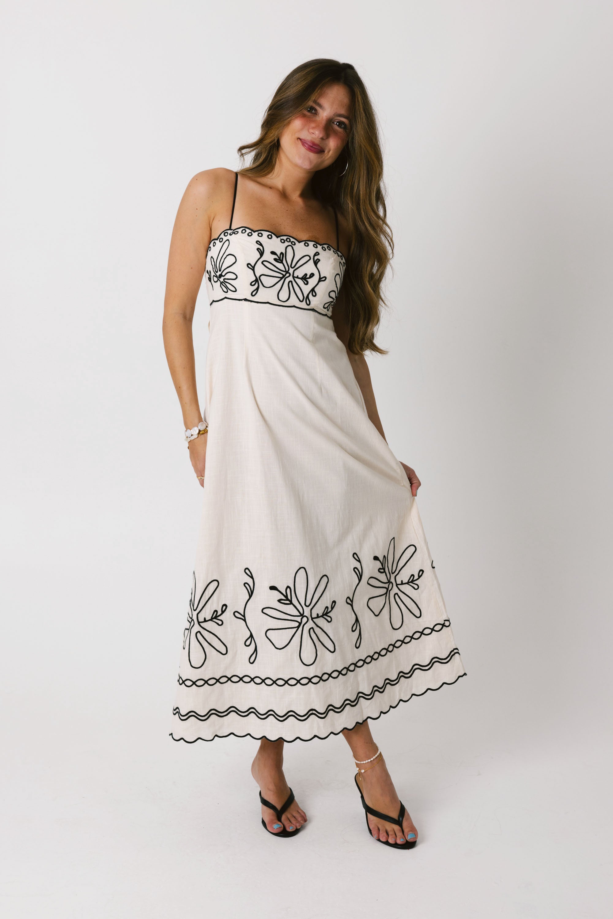 Palermo Dress in Oat/Black